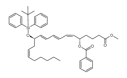 methyl 5(S)-(benzoyloxy)-12(R)-(tert-butyldiphenylsiloxy)-6(Z),8(E),10(E),14(Z)-eicosatetraenoate结构式