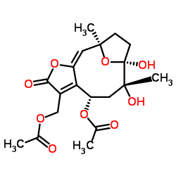 (4S,6R,7S,10R,11E)-4-(乙酰氧基)-3-[(乙酰氧基)甲基]-5,6,7,8,9,10-六氢-6,7-二羟基-6,10-二甲基-7,10-环氧环癸五烯并[B]呋喃-2(4H)-酮结构式
