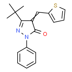 3-(TERT-BUTYL)-1-PHENYL-4-(2-THIENYLMETHYLENE)-2-PYRAZOLIN-5-ONE结构式