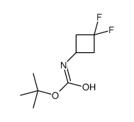 (3,3-二氟环丁基)氨基甲酸叔丁酯结构式