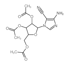 [3,4-diacetyloxy-5-(4-amino-5-cyano-imidazol-1-yl)oxolan-2-yl]methyl acetate结构式