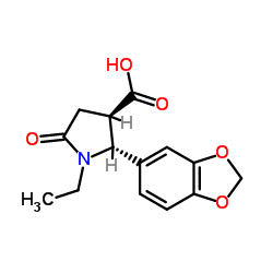 (2R,3R)-2-(1,3-Benzodioxol-5-yl)-1-ethyl-5-oxo-3-pyrrolidinecarboxylic acid Structure