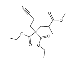 6-cyano-hexane-2,4,4-tricarboxylic acid-4,4-diethyl ester-2-methyl ester Structure