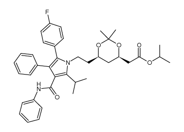 2-((4R,6R)-6-(2-(3-(phenylcarbamoyl)-5-(4-fluorophenyl)-2-isopropyl-4-phenyl-1H-pyrrol-1-yl)ethyl)-2,2-dimethyl-1,3-dioxan-4-yl)acetic acid isopropyl ester picture