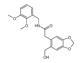 N-(2,3-Dimethoxy-benzyl)-2-(6-hydroxymethyl-benzo[1,3]dioxol-5-yl)-acetamide结构式