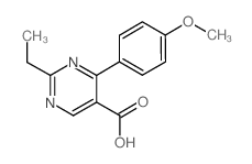 2-Ethyl-4-(4-methoxyphenyl)pyrimidine-5-carboxylic acid结构式