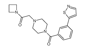 1-(azetidin-1-yl)-2-[4-[3-(1,2-thiazol-5-yl)benzoyl]piperazin-1-yl]ethanone结构式