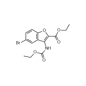 Ethyl 5-bromo-3-((ethoxycarbonyl)amino)benzofuran-2-carboxylate Structure