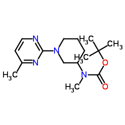 2-Methyl-2-propanyl methyl[1-(4-methyl-2-pyrimidinyl)-3-piperidinyl]carbamate结构式
