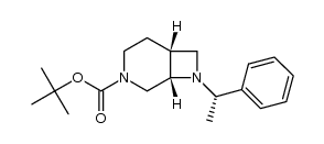 tert-butyl (1R,6S)-8-(1(S)-phenylethyl)-3,8-diazabicyclo[4.2.0]octane-3-carboxylate结构式