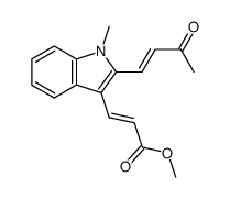 methyl (E,E)-3-(1-methyl-2-(3-oxobut-1-enyl)-1H-indol-3-yl)prop-2-enoate结构式