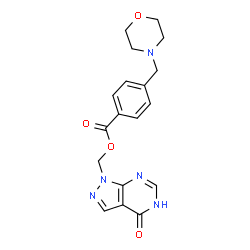 4-(Morpholinomethyl)benzoic acid (4,5-dihydro-4-oxo-1H-pyrazolo[3,4-d]pyrimidine-1-yl)methyl ester结构式
