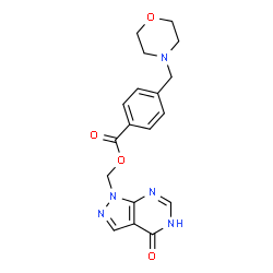 4-(Morpholinomethyl)benzoic acid (4,5-dihydro-4-oxo-1H-pyrazolo[3,4-d]pyrimidine-1-yl)methyl ester structure