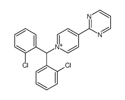 2-[1-[bis(2-chlorophenyl)methyl]pyridin-1-ium-4-yl]pyrimidine Structure