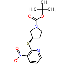 (R)-3-(3-Nitro-pyridin-2-ylsulfanyl)-pyrrolidine-1-carboxylic acid tert-butyl ester图片