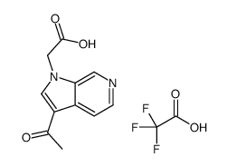 2-(3-acetylpyrrolo[2,3-c]pyridin-1-yl)acetic acid,2,2,2-trifluoroacetic acid结构式
