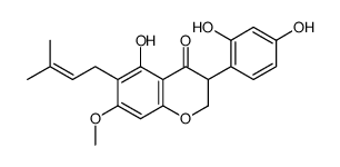 3-(2,4-dihydroxyphenyl)-5-hydroxy-7-methoxy-6-(3-methylbut-2-enyl)-2,3-dihydrochromen-4-one Structure