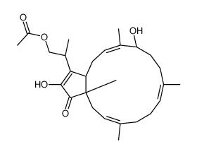 [(2S)-2-[(1R,3Z,5S,8Z,12Z,15S)-5,17-dihydroxy-4,8,12,15-tetramethyl-16-oxo-18-bicyclo[13.3.0]octadeca-3,8,12,17-tetraenyl]propyl] acetate结构式