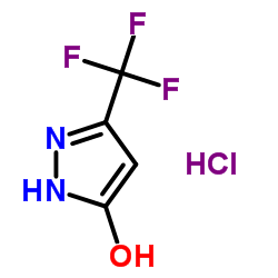 3-(Trifluoromethyl)-1H-pyrazol-5-ol hydrochloride (1:1)结构式