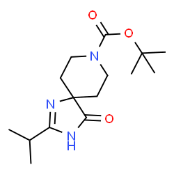 tert-Butyl 2-isopropyl-4-oxo-1,3,8-triazaspiro[4.5]dec-1-ene-8-carboxylate Structure