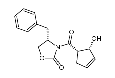 (4S)-4-Benzyl-3-{[(1S,2R)-2-hydroxy-3-cyclopenten-1-yl]carbonyl}-1,3-oxazolidin-2-one Structure