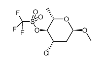 methyl 3-chloro-2,3,6-trideoxy-4-O-trifluoromethanesulfonyl-α-L-arabino-hexopyranoside结构式