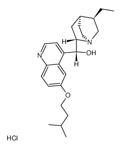 (8S,9R)-6'-isopentyloxy-10,11-dihydro-cinchonan-9-ol, dihydrochloride结构式