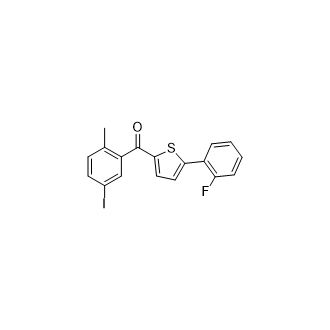 (5-(2-Fluorophenyl)thiophen-2-yl)(5-iodo-2-methylphenyl)methanone Structure