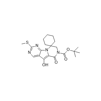 Tert-Butyl 5’-Hydroxy-2’-(Methylthio)-6’-Oxo-6’H-Spiro[Cyclohexane-1,9’-Pyrazino[1’,2’:1,5]Pyrrolo[2,3-D]Pyrimidine]-7’(8’H)-Carboxylate structure