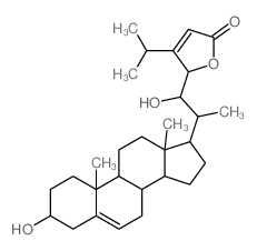 Stigmasta-5,24(28)-dien-29-oicacid, 3,22,23-trihydroxy-, g-lactone, (3b)-(9CI)结构式