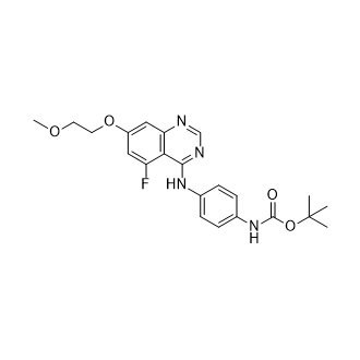 tert-Butyl (4-((5-fluoro-7-(2-methoxyethoxy)quinazolin-4-yl)amino)phenyl)carbamate Structure