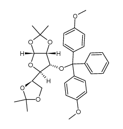 3-O-(4,4'-dimethoxytrityl)-1,2:5,6-di-O-isopropylidene-α-D-allofuranose Structure