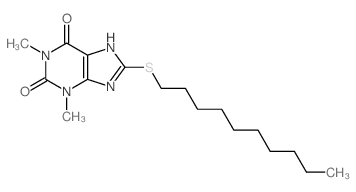 Theophylline, 8-(decylthio)- Structure
