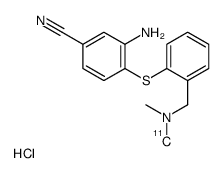 3-amino-4-[2-[[di(methyl)amino]methyl]phenyl]sulfanylbenzonitrile,hydrochloride Structure