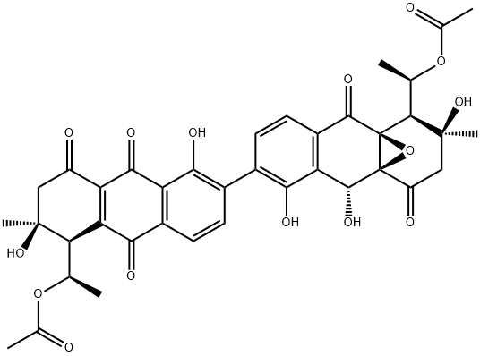 9-Deoxo-4aα,9aα-epoxy-4a,9a-dihydro-9β-hydroxyjulichrome Q 11,11'-diacetate structure