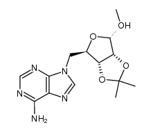 methyl 5-(6-amino-purin-9-yl)-O2,O3-isopropylidene-D-5-deoxy-ribofuranoside结构式