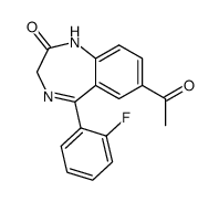 7-acetyl-5-(2-fluoro-phenyl)-1,3-dihydro-benzo[e][1,4]diazepin-2-one结构式