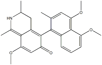 (aS,3S)-5-(4,5-Dimethoxy-2-methyl-1-naphtyl)-3,4-dihydro-1,3β-dimethyl-8-methoxyisoquinolin-6-ol Structure