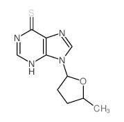 6H-Purine-6-thione, 1, 9-dihydro-9- (tetrahydro-5-methyl-2-furanyl)-结构式