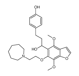 4-[3-[6-[2-(azepan-1-yl)ethoxy]-4,7-dimethoxy-1-benzofuran-5-yl]-3-hydroxypropyl]phenol结构式