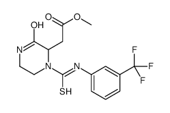 methyl 2-[3-oxo-1-[[3-(trifluoromethyl)phenyl]carbamothioyl]piperazin-2-yl]acetate Structure