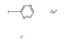 poly[Cu(μ-2-iodopyrazine-N,N')] CuI(C4H3N2I), monoclinic, red, P21/C Structure