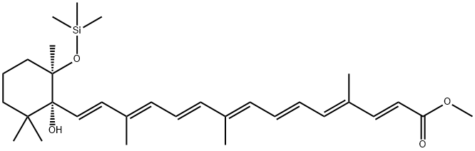 (5R,6R)-5,6-Dihydro-6-hydroxy-5-(trimethylsiloxy)-10'-apo-β,ψ-caroten-10'-oic acid methyl ester Structure