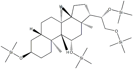 [[(20S)-5α-Pregnane-3α,11β,20,21-tetryl]tetra(oxy)]tetrakis(trimethylsilane)结构式