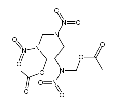 N-acetoxymethyl-N'-[(acetoxymethyl-nitro-amino)-methyl]-N,N'-dinitro-ethylenediamine Structure