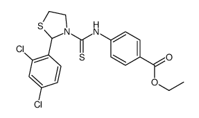 Benzoic acid, 4-[[[2-(2,4-dichlorophenyl)-3-thiazolidinyl]thioxomethyl]amino]-, ethyl ester (9CI) Structure