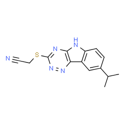 Acetonitrile, [[8-(1-methylethyl)-2H-1,2,4-triazino[5,6-b]indol-3-yl]thio]- (9CI) Structure
