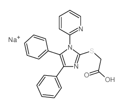 2-(4,5-diphenyl-1-pyridin-2-yl-imidazol-2-yl)sulfanylacetic acid structure