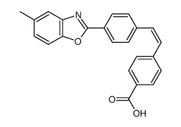 p-[o-[4-(5-methylbenzoxazol-2-yl)phenyl]vinyl]benzoic acid Structure