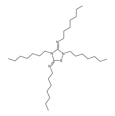 2,4,N,N'-tetraheptyl-[1,2,4]thiadiazolidine-3,5-diylidenediamine结构式